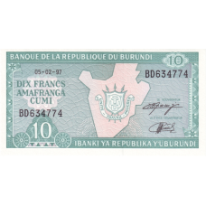 P33d Burundi 10 Francs Year 1997